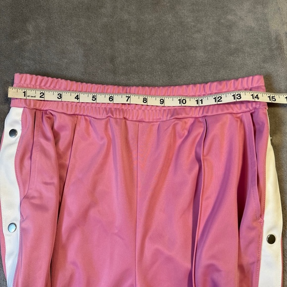 H&M Women's Tearaway Snap Wide Leg Track Pants Medium Pink 90s Y2K Sporty - Picture 2 of 7